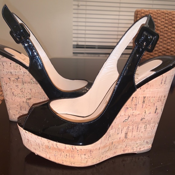 Christian Louboutin Shoes - Christian Louboutin (39.5) Black Patent Wedge